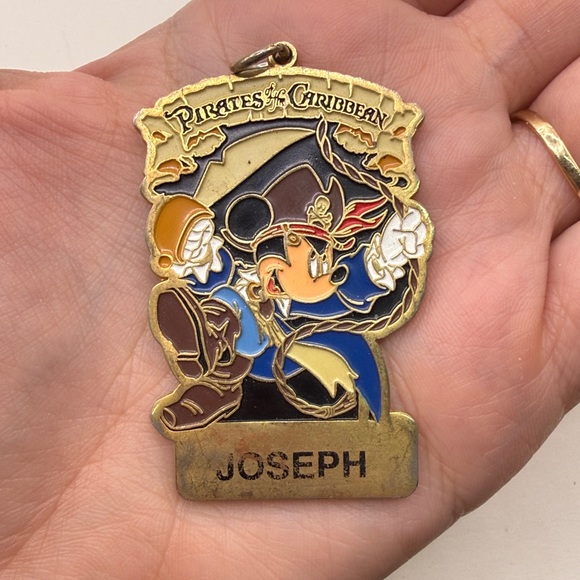 Disney Other - Vintage Disneyland Pirates Of Caribbean Joseph Pendant Keychain Mickey Mouse